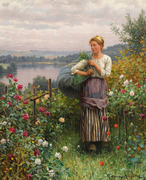 Art Prints of The Rose Garden by Daniel Ridgway Knight