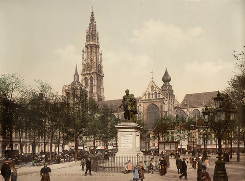 Art Prints of Place Verte Cathedral Antwerp Belgium