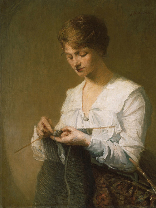 Art Prints of Knitting for Soldiers by Julian Alden Weir