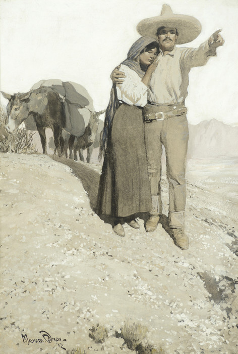 Art Prints of Mexican Man & Woman by Maynard Dixon
