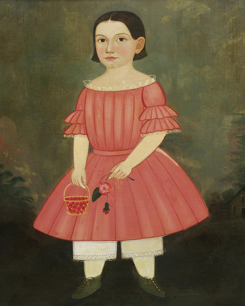 Art Prints Of Portrait Of A Young Girl In A Pink Dress By William