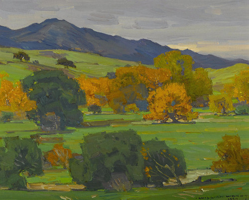 California Landscape Depicting Autumn Oaks By William Wendt Fine Art Print