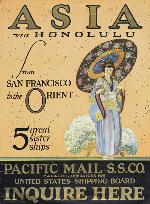 Art Prints of Asia Via Honolulu from San Francisco to the Orient