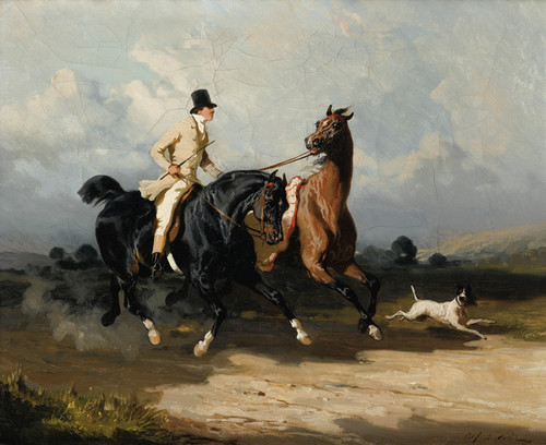 Art Prints Of Two Horses Galloping By Alfred De Dreux
