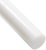 HDPE round rod 50mm x 300mm (1.97” x 11.8”) white PE500 engineering plastic bar