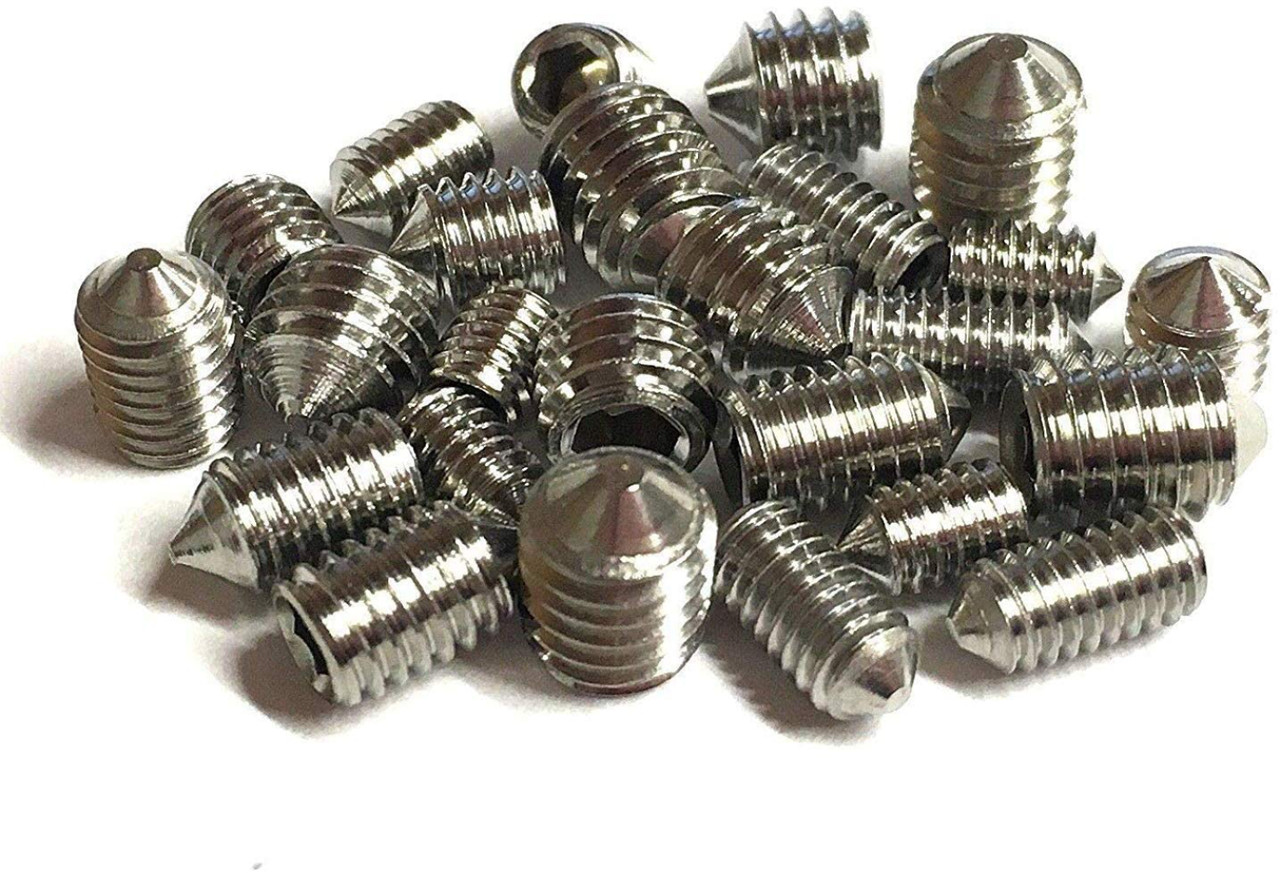 Grub Screws Metric Thread (Mixed 40 PACK) A2 Stainless Steel 10 X M3,M4,M5 & M6 x 5mm Socket Cone Point Allen Key Grub Screws