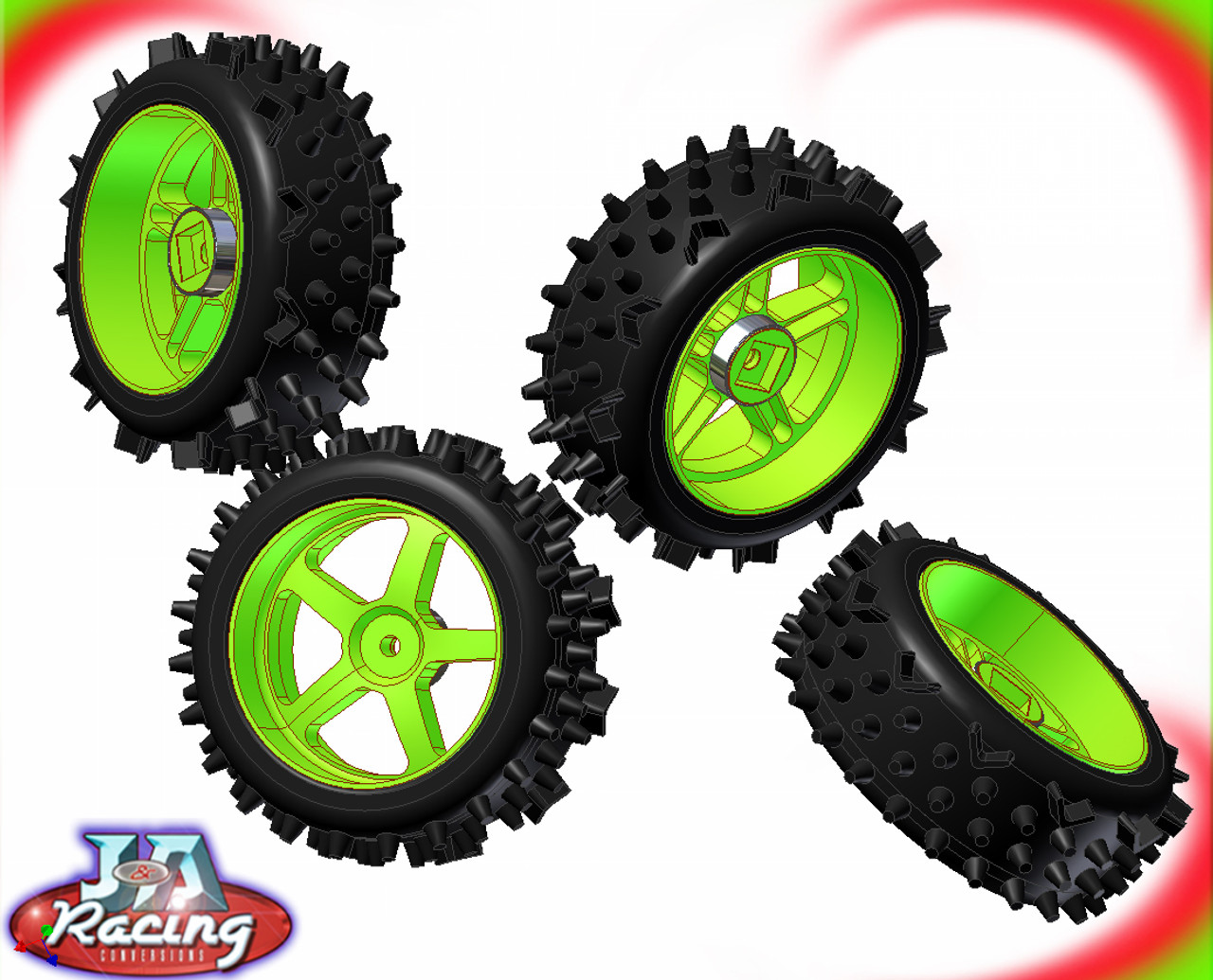 1/5th Scale wheels & Tyres & Foams set of 4 ( Suitable for FG 1/5th Scale off road )