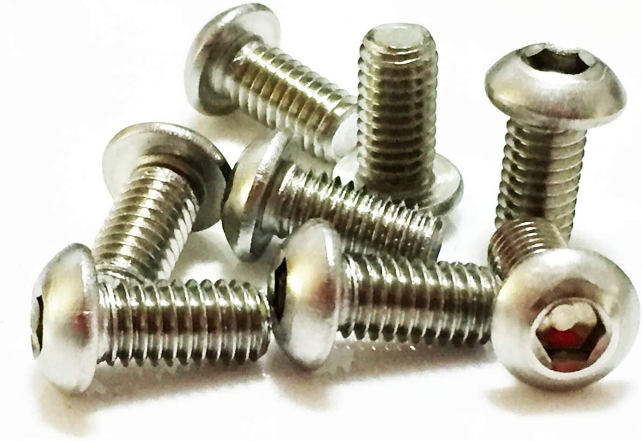 1/4" x 1/2" Long UNC Socket Button Bolts A2 Stainless Steel 10.9 Pack of 4 (ANSI B18.3)