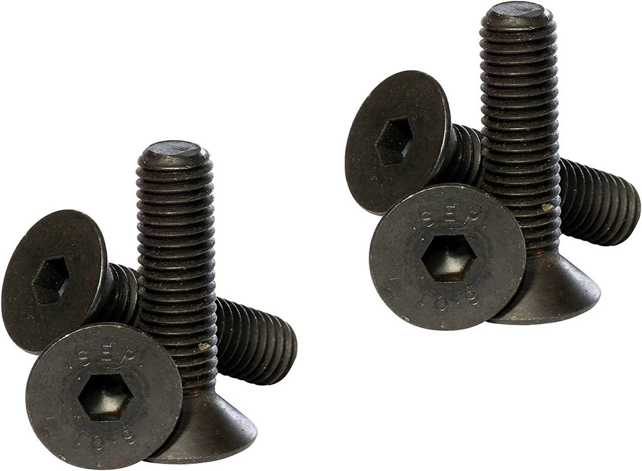 8mm Metric Thread Countersunk Bolts (6 Pack) M8 x 12mm (Including Head) Black High Tensile (10.9) Socket Csk Allen Key Head Bolt/Screws Free UK Delivery