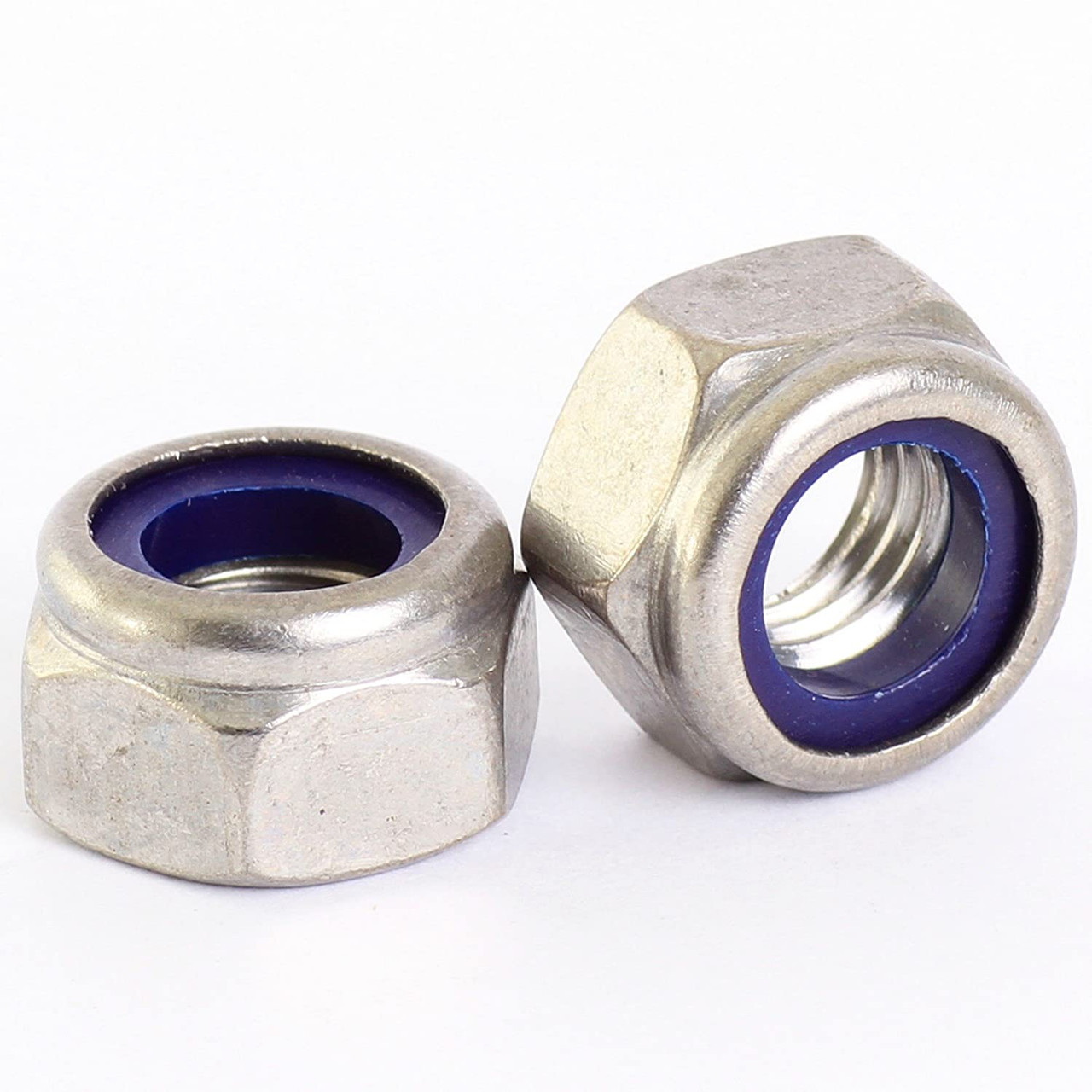 6mm A2 Stainless Steel Nylon Insert Nyloc Nylock Lock Nuts M6 X 1.0mm Pitch - 25
