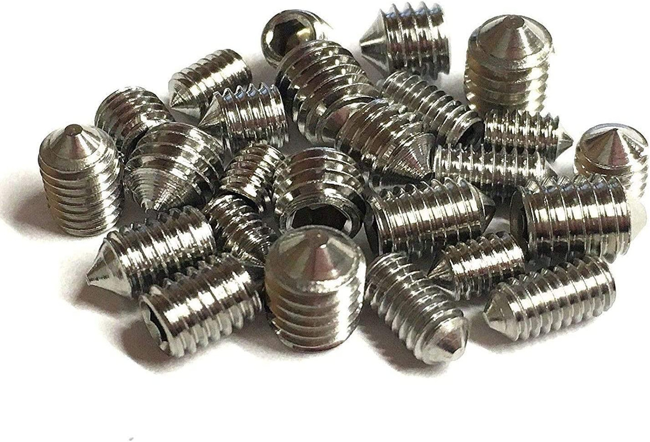 Cone Point Grub Screws Mixed (16 Pack) 5mm Length, Metric Threads, M3, M4, M5 & M6. A2 Grade Stainless/Plus 4 Piece Hex Keys Set