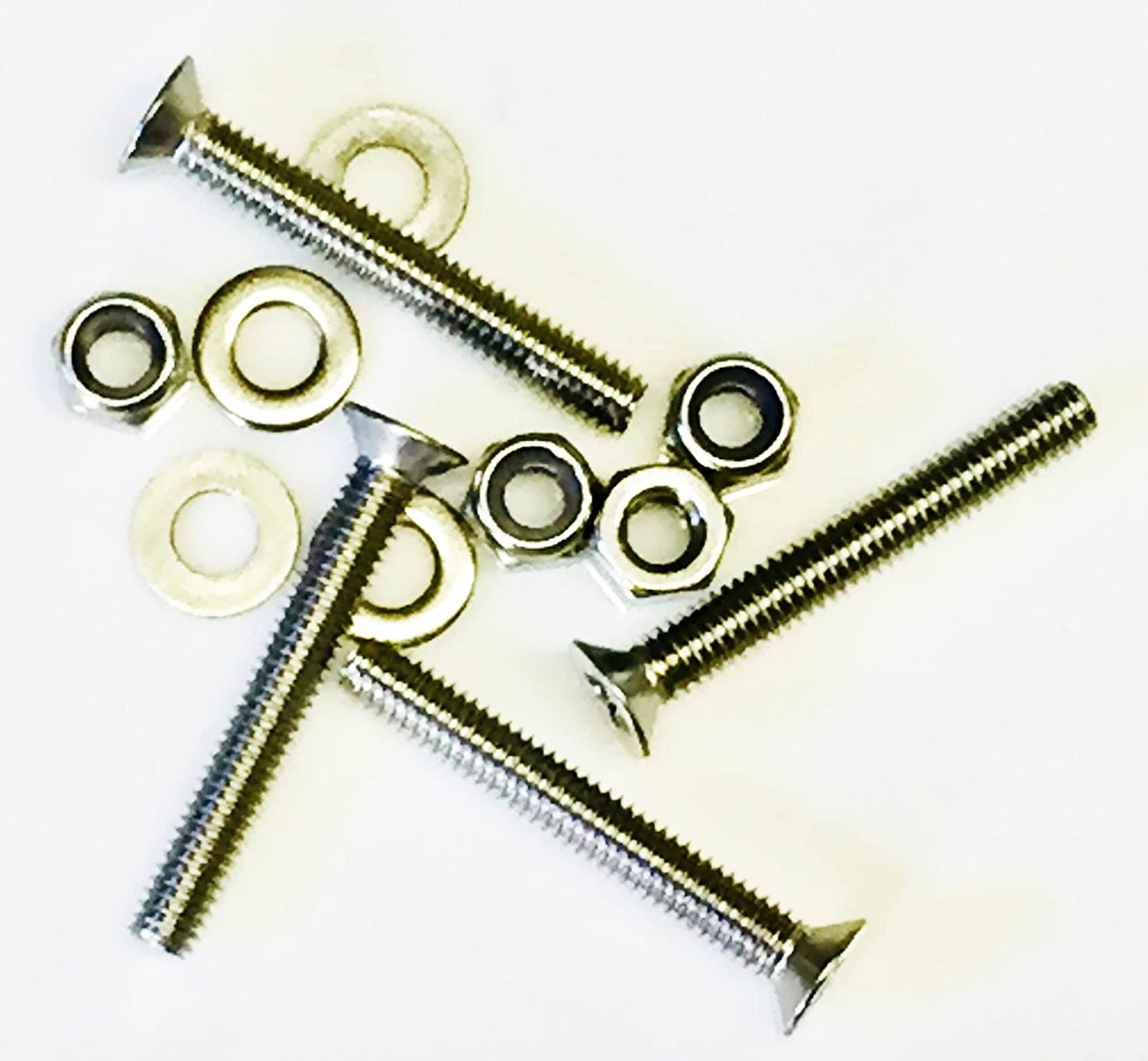 Countersunk Bolt, Nut & Washer (4 Pack) M4 X 30mm (Including Head) A2 Stainless Steel Pozi Countersink Head Bolts/Machine screws (Fully Threaded), with nylock nuts & flat washers (M4)