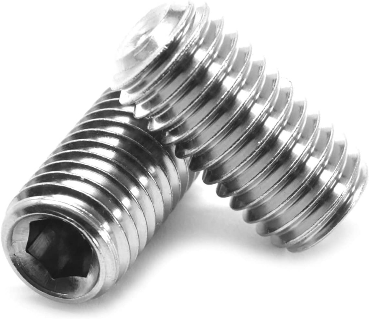 Cup Point Grub Screws (20 Pack) 5mm Length, Various Metric Threads, M4 A2 Grade Stainless Steel Hex/Allen Key Socket Cup Point Grub Screw/Set Screws