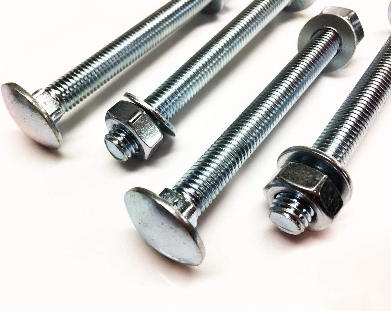 M10 x 100 Coach Bolts Carriage Bolts Cup Square Bolts BZP 4.8 Complete with Full Nuts & Form A Washers DIN 603 Pack of 4
