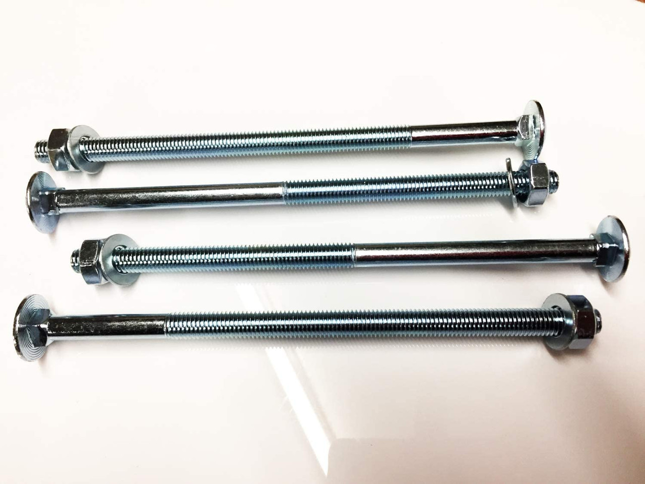 M10 x 200 Coach Bolts Carriage Bolts Cup Square Bolts BZP 4.8 Complete with Full Nuts & Form A Washers DIN 603 Pack of 4