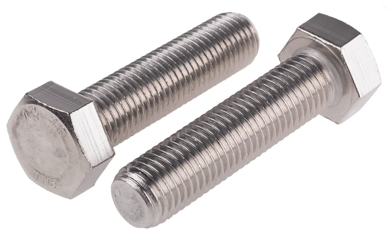 M10 x 25 Hex Bolt Set Screws A2 Stainless Steel Pack of 4 Din 933