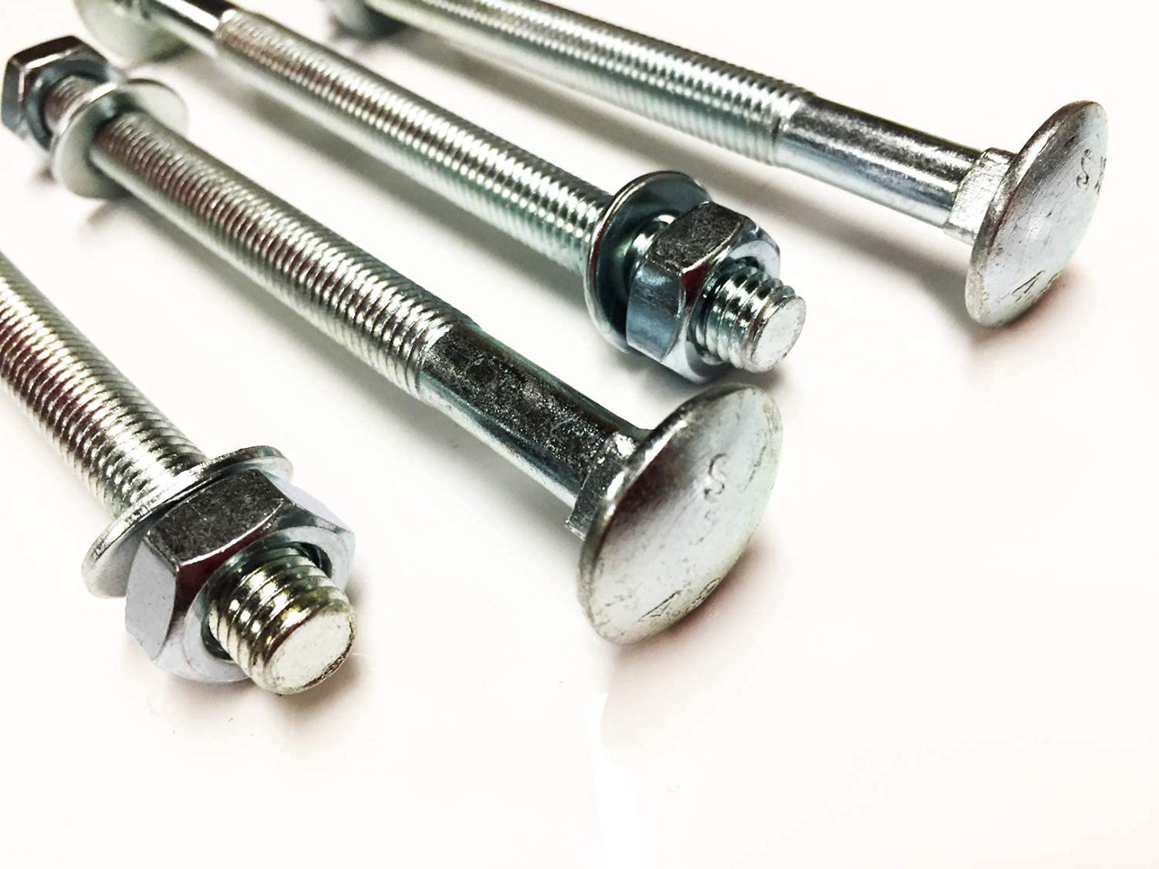M10 x 90 Coach Bolts Carriage Bolts Cup Square Bolts BZP 4.8 Complete with Full Nuts & Form A Washers DIN 603 Pack of 4