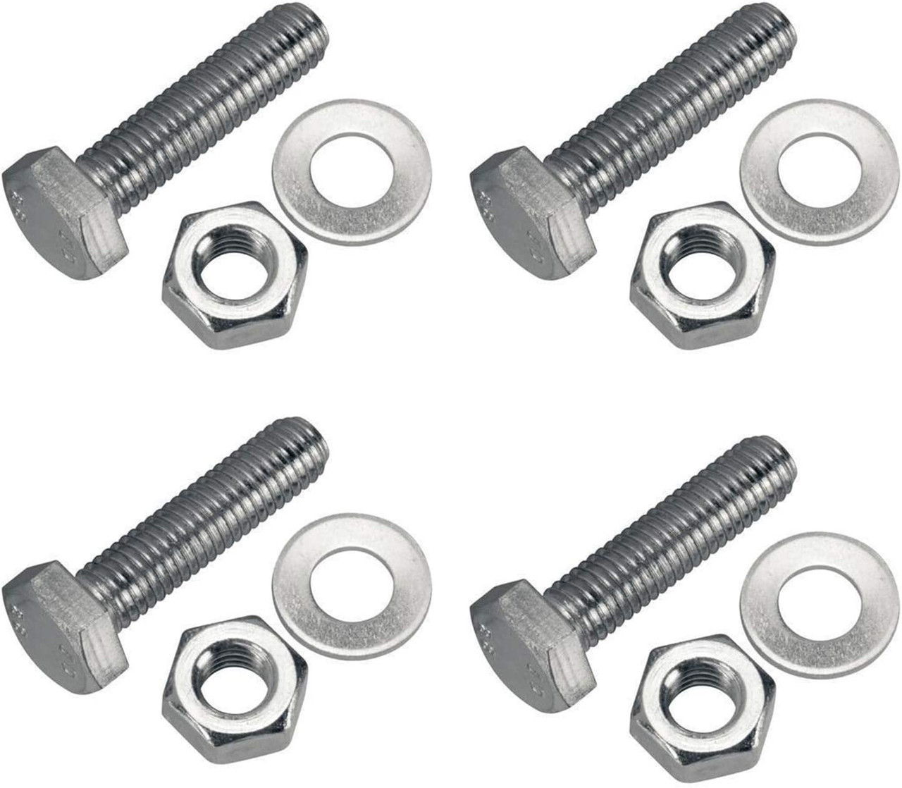 M16 x 40 Hex Head Bolts Nuts & Washers Din 933 Grade 8.8 Zinc Plated Pack of 4