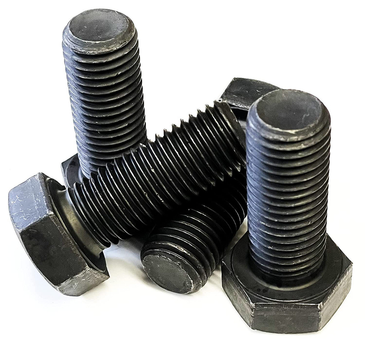 M20 x 50 Hex set screw bolts black Grade 8.8 High Tensile steel Hexagon bolts Din 933 Pack of 4
