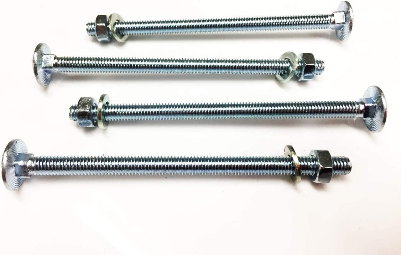 M6 x 100 Coach Bolts Carriage Bolts Cup Square Bolts BZP 4.8Complete with Full Nuts & Form A Washers DIN 603 Pack of 4