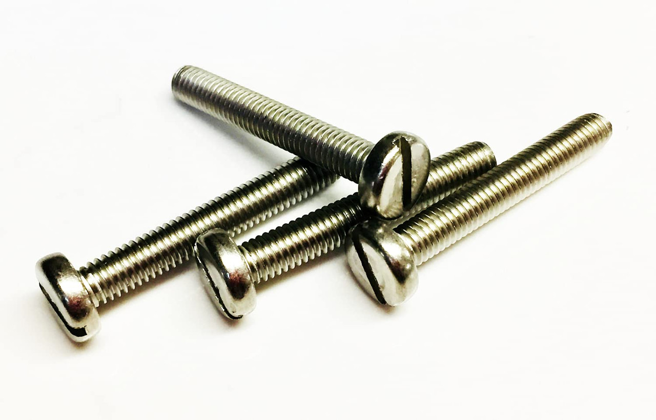 M6 x 40 Slotted Pan Head A4 Stainless Marine Grade Screws Pack of 8 Din 85