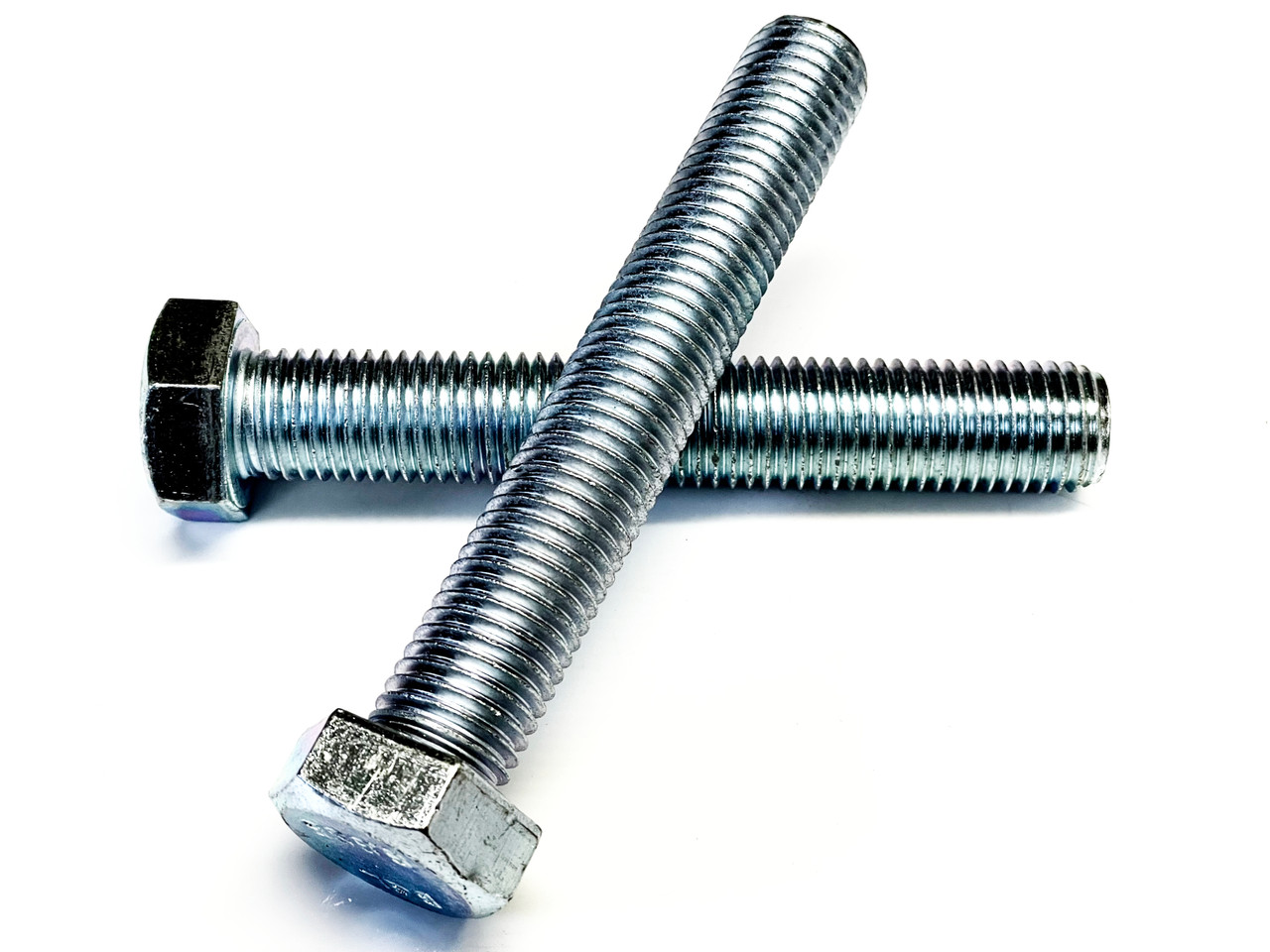 Hex Head Bolt High Tensile - Zinc Plated M24 24mm Diameter Fully Threaded x 100mm Long Pack of 2