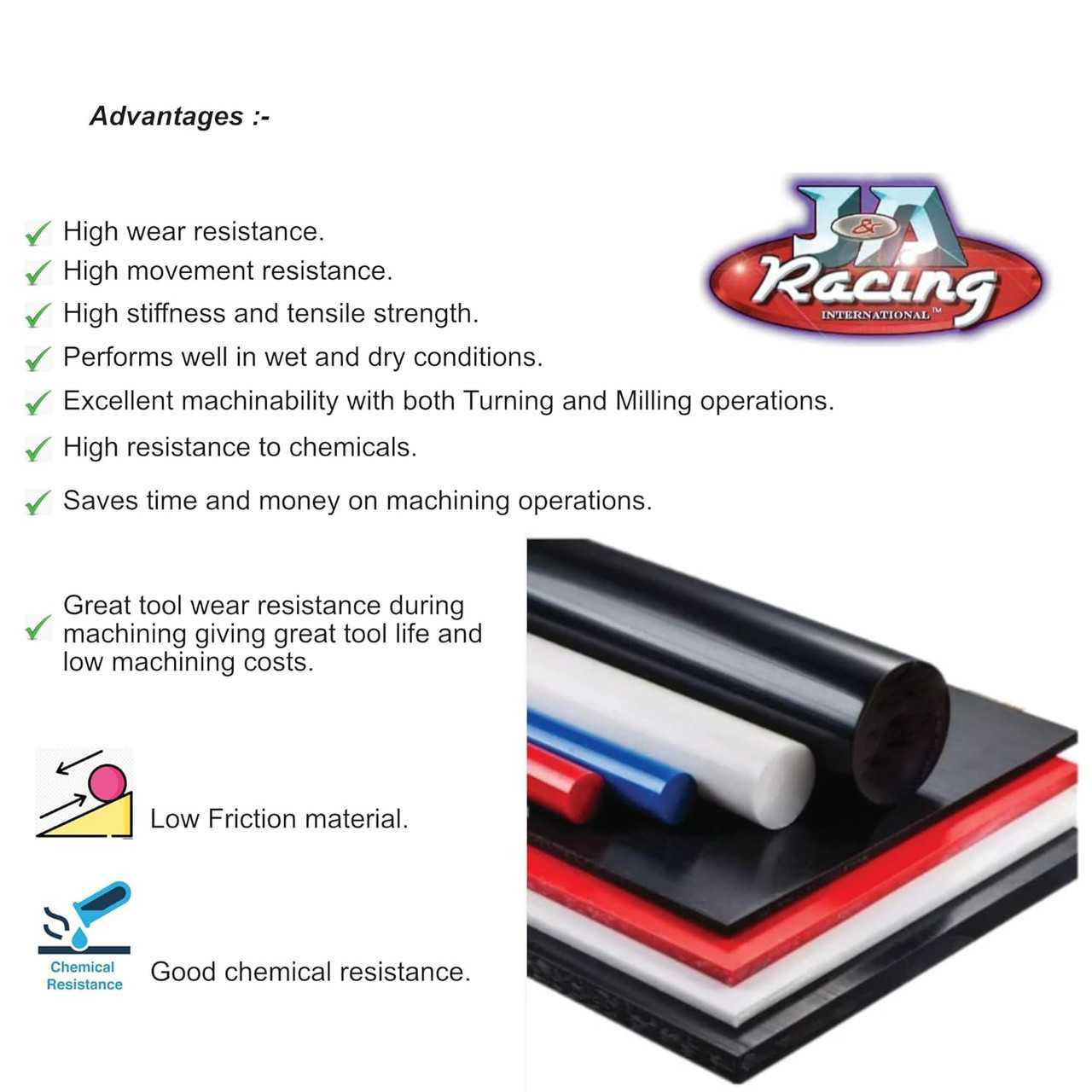 Acetal Black plastic rod