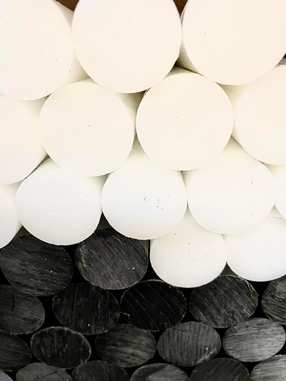 HDPE High Density Polyethylene Round Rod, Translucent White 50mm Diameter x 300mm Long Grade A PE 500