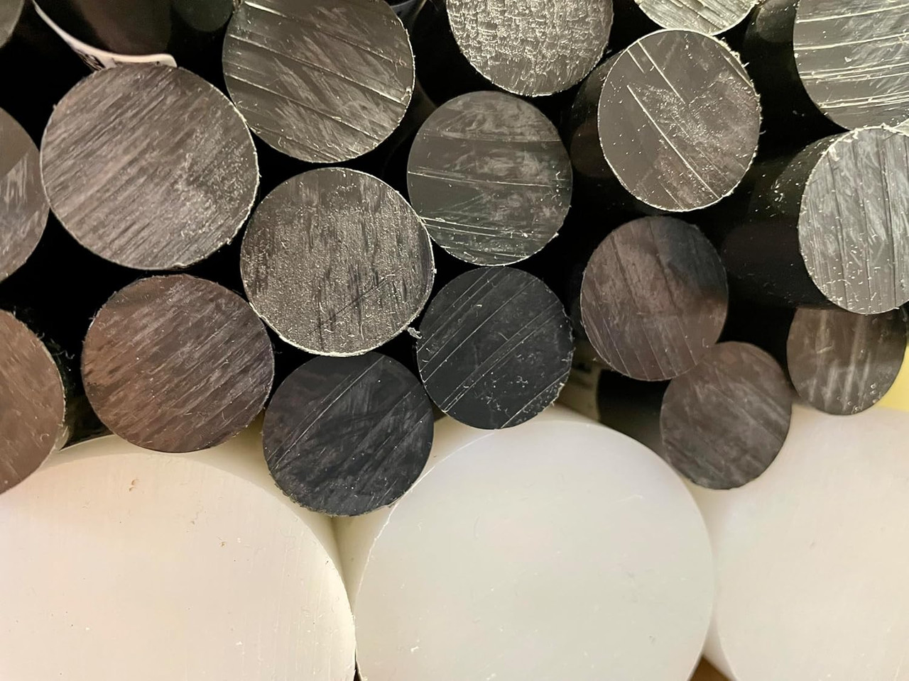 HDPE High Density Polyethylene Round Rod, Translucent White 50mm Diameter x 300mm Long Grade A PE 500