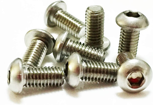 1/4" x 1/2" Long UNC Socket Button Bolts A2 Stainless Steel 10.9 Pack of 4 (ANSI B18.3)