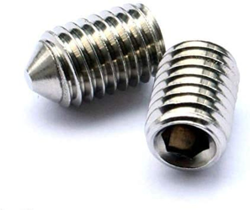 4mm Grub Screws Cone Point PACK of 16 M4 x 10mm A2 Stainless Steel Socket Grub Screws