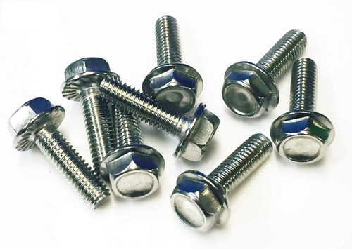 6mm Flanged Hex Head Bolts (8 Pack) M6 x 20mm A2 Grade Stainless Steel Flange Hexagon Head Bolt / Screw. Free UK Delivery.