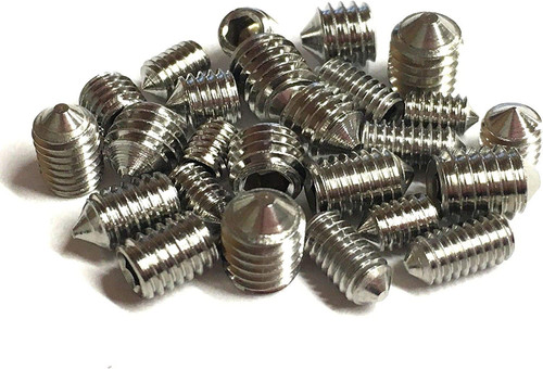 Cone Point Grub Screws Mixed (16 Pack) 5mm Length, Various Metric Threads, M3, M4, M5 & M6. A2 Grade Stainless Steel Hex / Allen Key Socket Cone Point Grub Screw / Set Screws. See Product Description for Full List Cone Point Grub Screws Mixed (16 Pack) 5mm Length, Various Metric Threads, M3, M4, M5 & M6. A2 Grade Stainless Steel Hex / Allen Key Socket Cone Point Grub Screw / Set Screws. See Product Description for Full List
