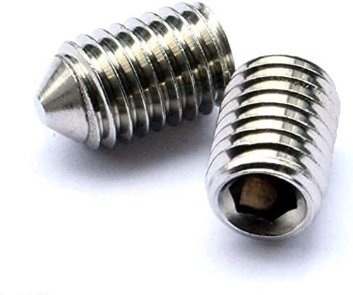 Cone Point Grub Screws Mixed (16 Pack) 5mm Length, Various Metric Threads, M3, M4, M5 & M6. A2 Grade Stainless Steel/Including 1.5 2.0 2.5 3.0mm Hex Keys Set. See Product Description for Full List