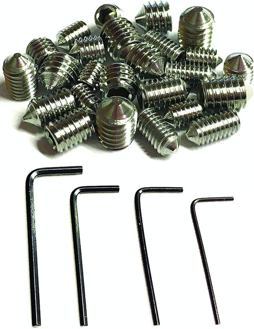 Cone Point Grub Screws Mixed (16 Pack) 5mm Length, Various Metric Threads, M3, M4, M5 & M6. A2 Grade Stainless Steel/Including 1.5 2.0 2.5 3.0mm Hex Keys Set. See Product Description for Full List Cone Point Grub Screws Mixed (16 Pack) 5mm Length, Various Metric Threads, M3, M4, M5 & M6. A2 Grade Stainless Steel/Including 1.5 2.0 2.5 3.0mm Hex Keys Set. See Product Description for Full List