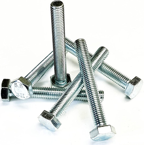 M10 x 75 Hex Set Screws Bolts Zinc CR-3 DIN 933 Pack of 6