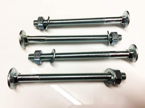 M10 x 90 Coach Bolts Carriage Bolts Cup Square Bolts BZP 4.8 Complete with Full Nuts & Form A Washers DIN 603 Pack of 4