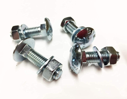 M12 x 40 Coach Bolts Carriage Bolts Cup Square Bolts BZP 4.8 Complete with Full Nuts & Form A Washers DIN 603 Pack of 4