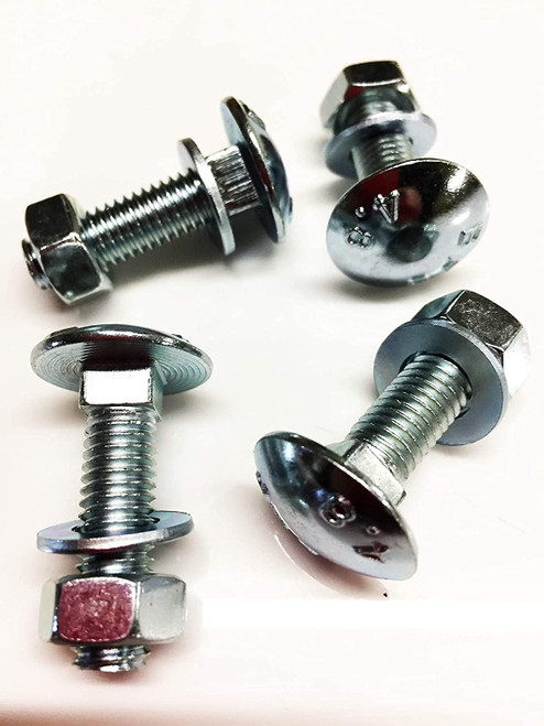 M12 x 50 Coach Bolts Carriage Bolts Cup Square Bolts BZP 4.8 Complete with Full Nuts & Form A Washers DIN 603 Pack of 4