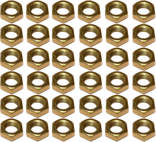 M20 Half Locking Jam Nuts Grade 4 Gold BZP DIN 936 Pack of 36 (36)