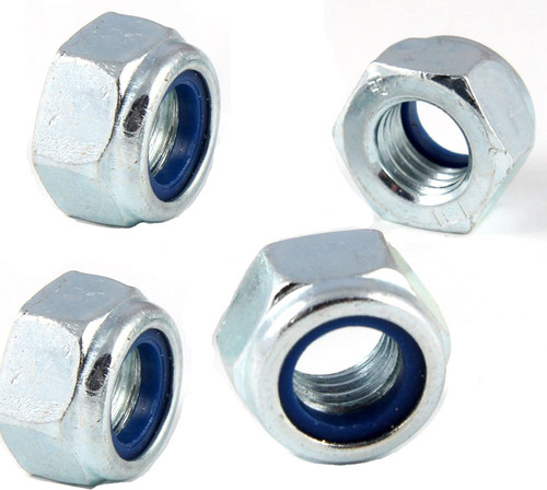 M8 Nylock Nuts Zinc Plated Pack of 12