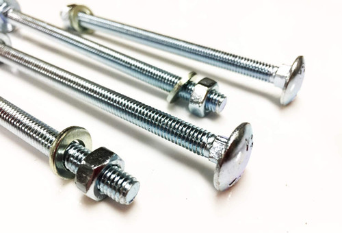 M8 x 100 Coach Bolts Carriage Bolts Cup Square Bolts BZP 4.8 Complete with Full Nuts & Form A Washers DIN 603 Pack of 4