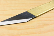 Kasaya Brass Bound Japanese Left hand Marking Knife Close Up