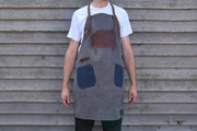 Upton Canvas and Leather Apron - Gray