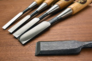 Japanese Carpenters Chisels Set of 5 close up