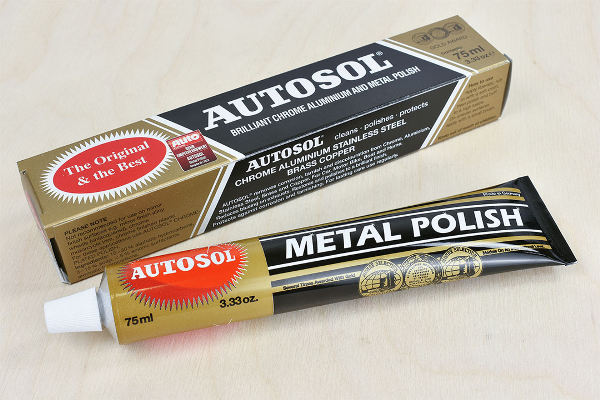 AutoSol Metal Polish For Chrome Aluminium Metal Steel Cars, Bikes, Etc 3.33  oz