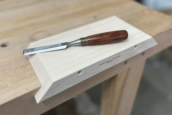 Solid Beech Mitre Paring Block with chisel