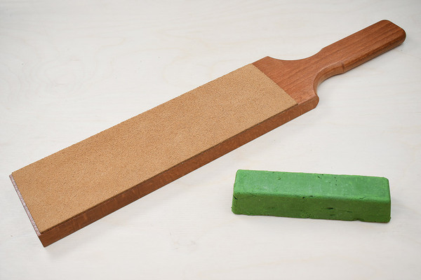 Premium Italian Leather Strop and 'Strop It' Compound Bar