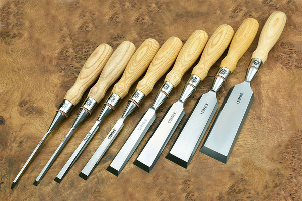 Narex 5 Piece Set Starter Carving Chisels 3 Gouges, V Tool and Double Bevel Skew 869200