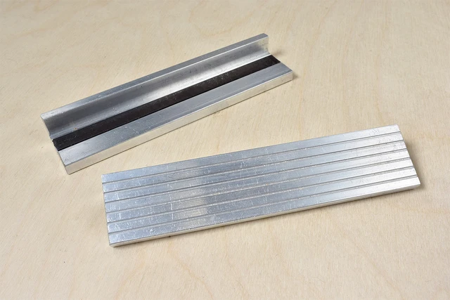 BGS 9284 Bench Vice Jaw Protectors – 125mm Aluminium With Magnetic Strips For Clamping Sensitive Workpieces